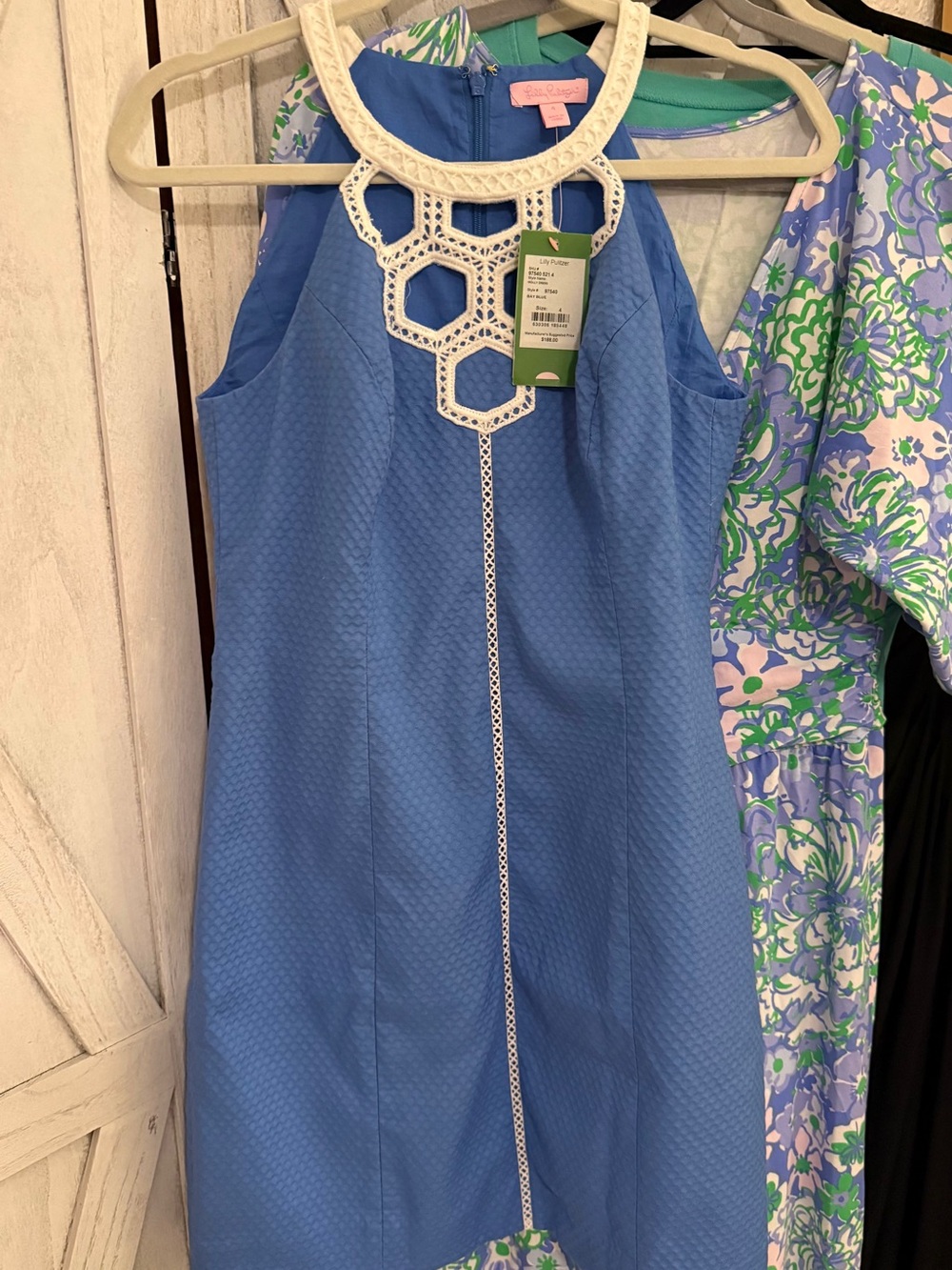 Lilly Pulitzer Molly cut out dress in the color bay blue! 188$ retail new w/tags